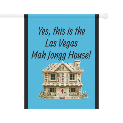 Mah Jongg :"Yes, This Is the Las Vegas Mah Jongg House!" Blue Mah Jongg Flag