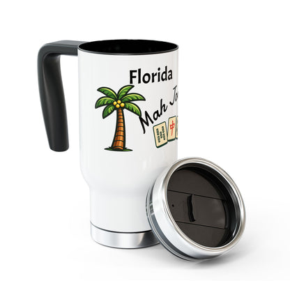 Florida Mah Jongg travel mug | 14oz stainless steel travel mug with handle