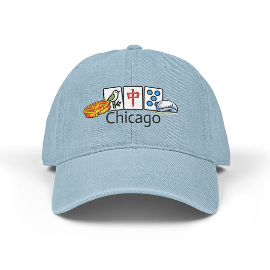 Mah Jongg Chicago Embroidered  Jean Hat - For MahJong Players
