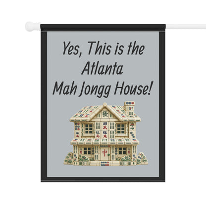 Mah Jongg Flag: "Yes, This Is the New Jersey Mah Jongg House!"-  Gray Outdoor Flag