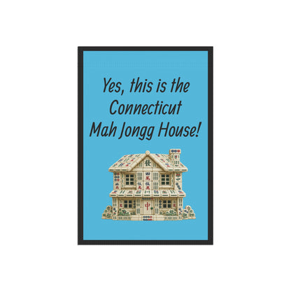 Mah Jongg :"Yes, This Is the Connecticut Mah Jongg House!" Blue Mah Jongg Flag