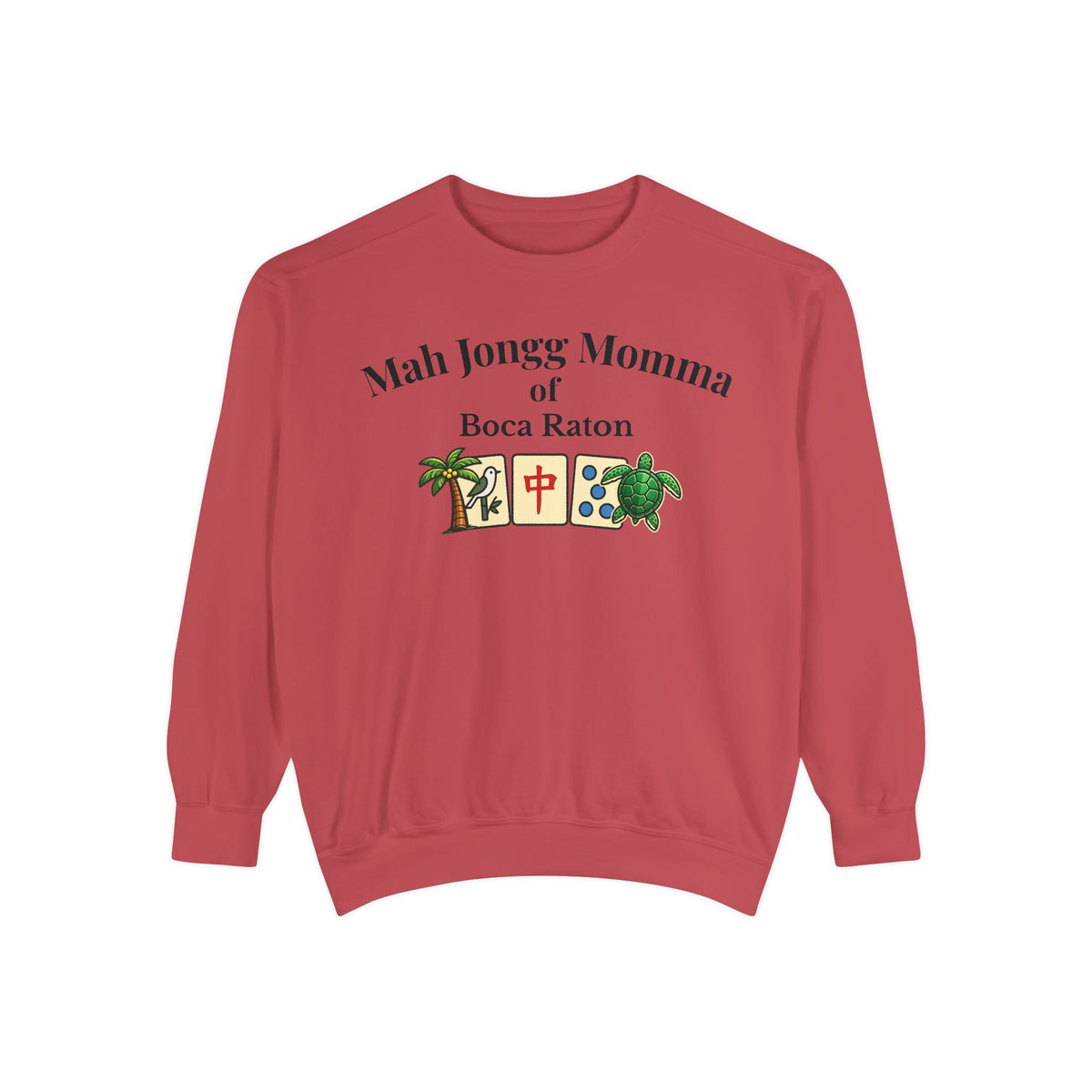 Mah Jongg Momma of Boca Raton Crewneck Sweatshirt - Mahjong Tournament Sweatshirt