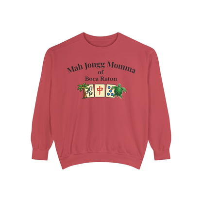 Mah Jongg Momma of Boca Raton Crewneck Sweatshirt - Mahjong Tournament Sweatshirt