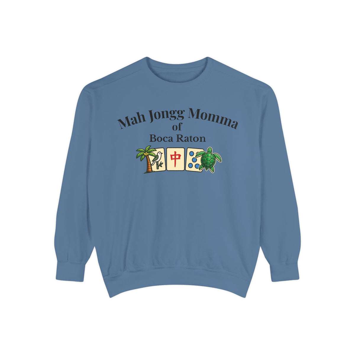Mah Jongg Momma of Boca Raton Crewneck Sweatshirt - Mahjong Tournament Sweatshirt