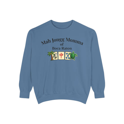 Mah Jongg Momma of Boca Raton Crewneck Sweatshirt - Mahjong Tournament Sweatshirt
