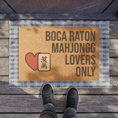 Boca Raton Mahjongg Lovers Only Doormat | Customized City, State or Hometown Option - Perfect for Mah Jongg Game Night