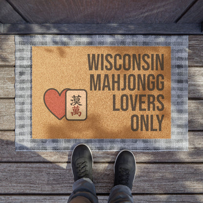 Wisconsin Mahjongg Lovers Only Doormat | Customized City, State or Hometown Option - Perfect for Mah Jongg Game Night