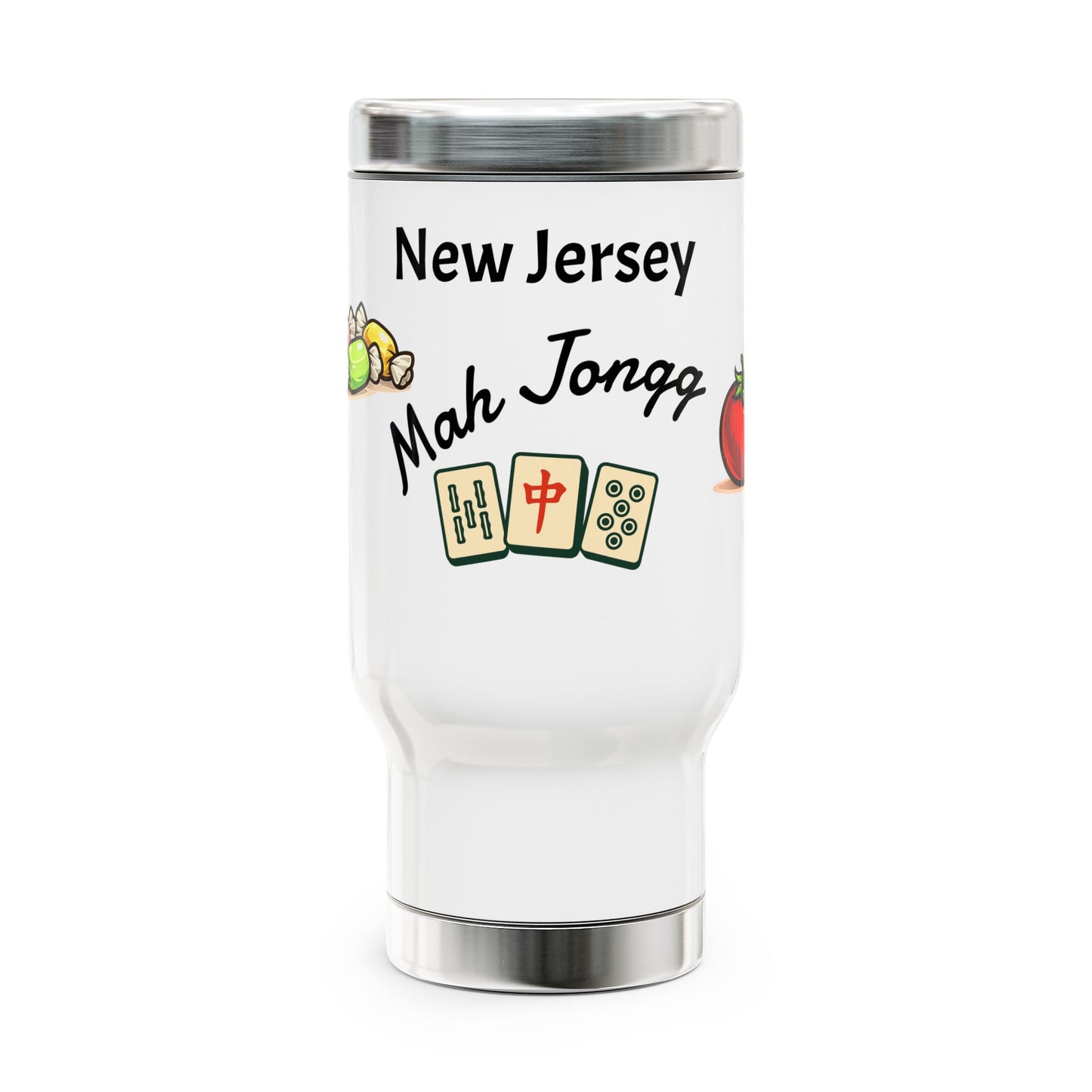 New Jersey Mah Jongg travel mug | 14oz stainless steel travel mug with handle