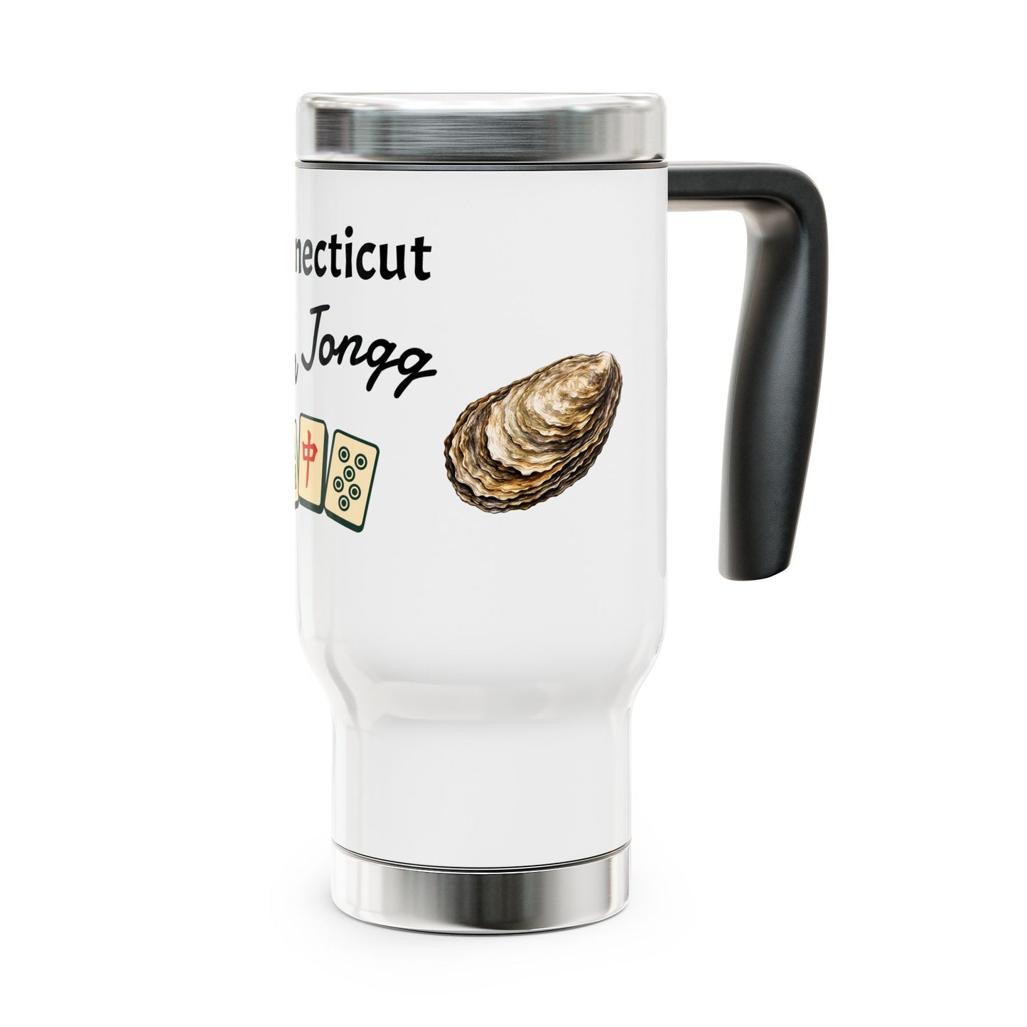 Connecticut Mah Jongg travel mug | 14oz stainless steel travel mug with handle