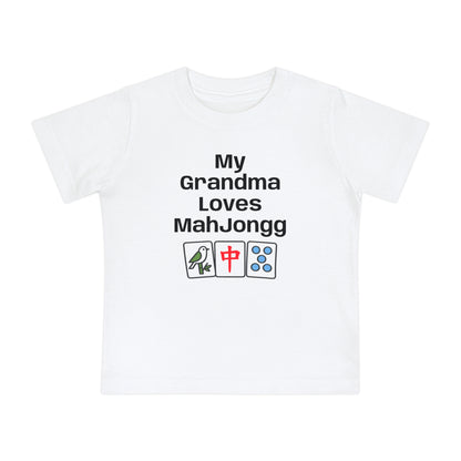 My Grandma Loves Mah Jongg Baby T-Shirt - Cute Mahjong Infant Tee