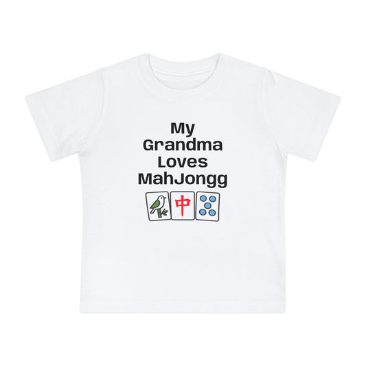 My Grandma Loves Mah Jongg Baby T-Shirt - Cute Mahjong Infant Tee