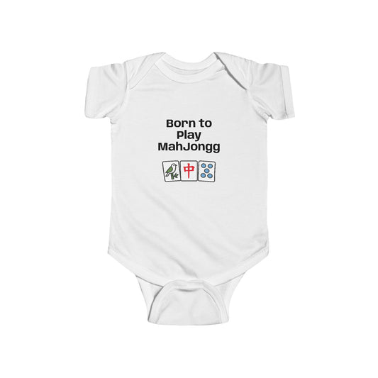 Born to Play Mah Jongg Infant Onies | Baby Mah Jongg Clothing - For Game Day or Family Outing