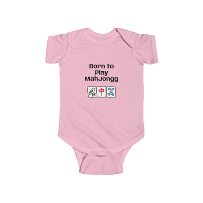 Born to Play Mah Jongg Infant Onies | Baby Mah Jongg Clothing - For Game Day or Family Outing