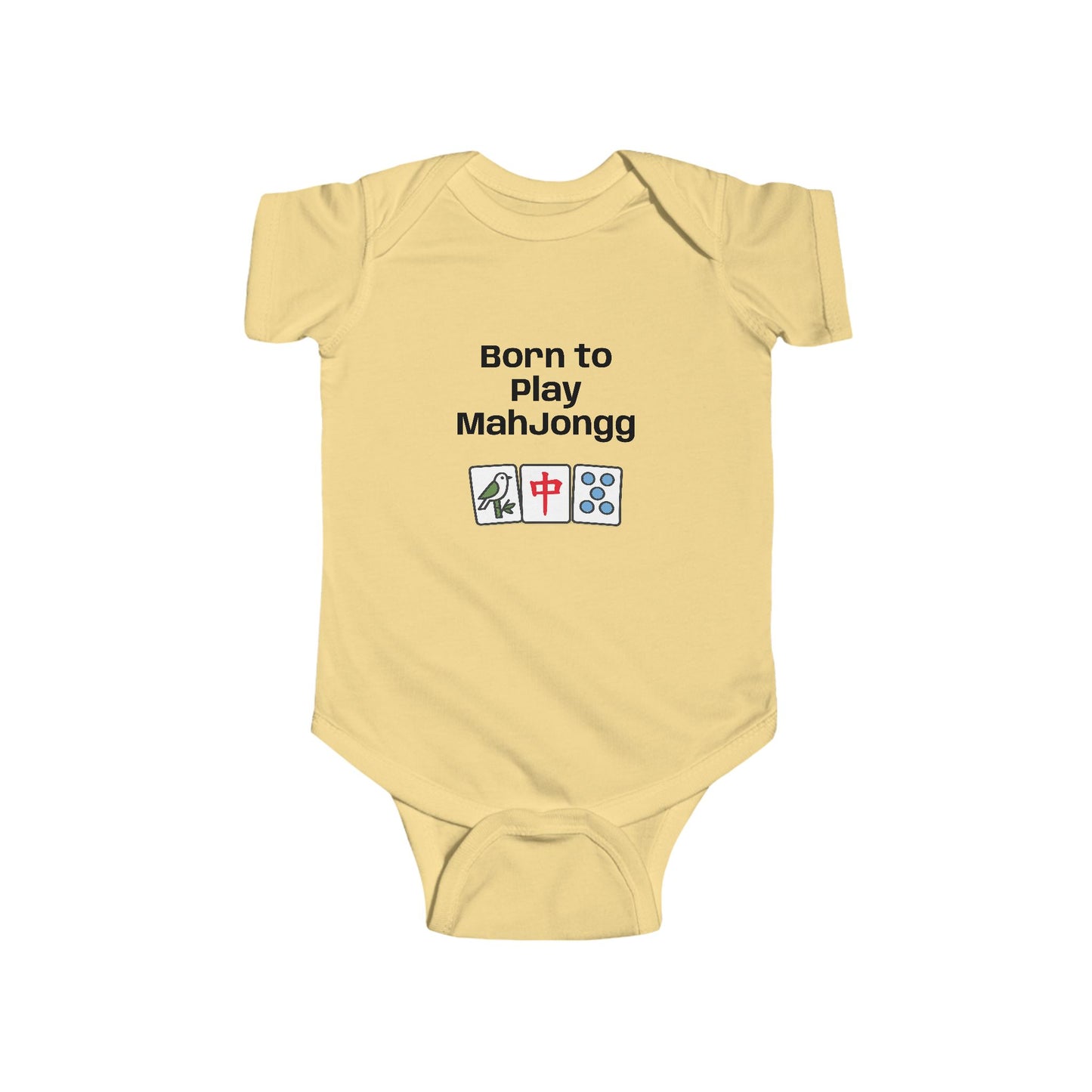 Born to Play Mah Jongg Infant Onies | Baby Mah Jongg Clothing - For Game Day or Family Outing