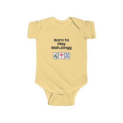 Born to Play Mah Jongg Infant Onies | Baby Mah Jongg Clothing - For Game Day or Family Outing