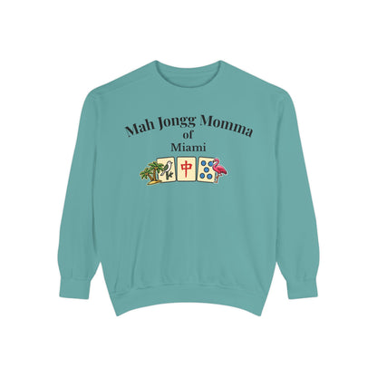 Mah Jongg Momma of Miami Crewneck Sweatshirt - Mahjong Tournament Sweatshirt