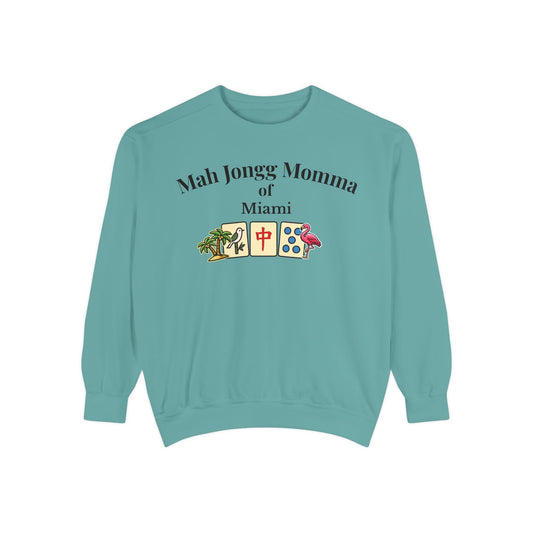 Mah Jongg Momma of Miami Crewneck Sweatshirt - Mahjong Tournament Sweatshirt