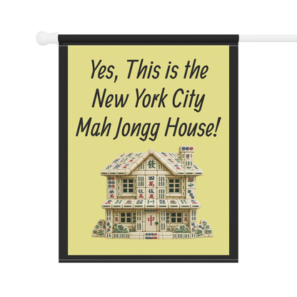 Mah Jongg:"Yes, This Is the New York City Mah Jongg House!" Yellow Mah Jongg Flag
