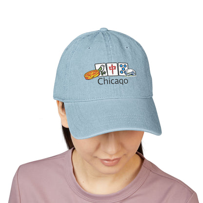 Mah Jongg Chicago Embroidered  Jean Hat - For MahJong Players