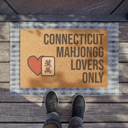 Connecticut Mahjongg Lovers Only Doormat | Customized City, State or Hometown Option - Perfect for Mah Jongg Game Night