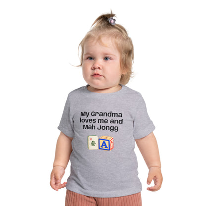 My Grandma Loves Me and Mah Jongg T-Shirt - Cute Mahjong Infant Tee