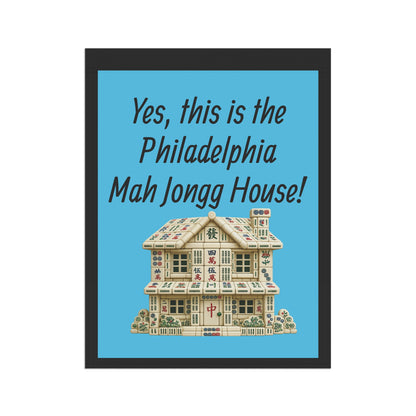 Mah Jongg :"Yes, This Is the Philadelphia Mah Jongg House!" Blue Mah Jongg Flag