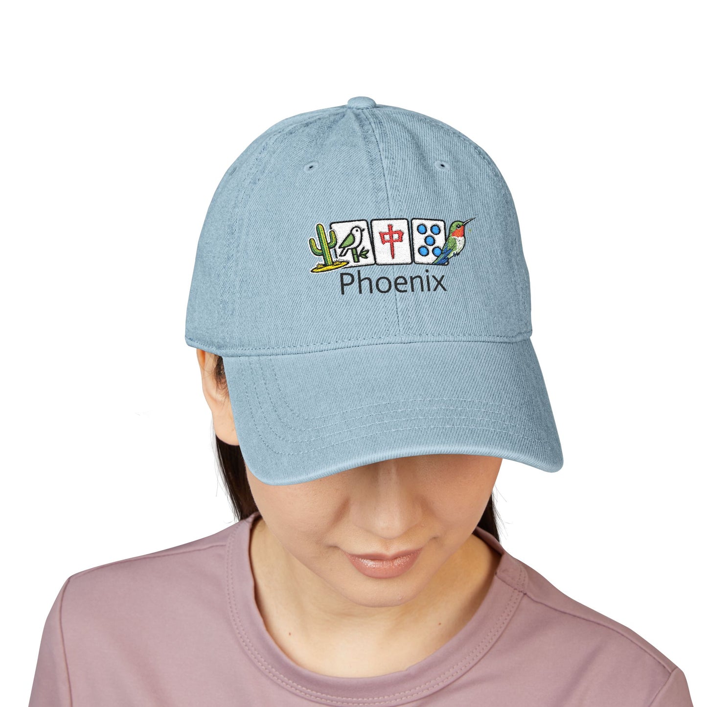 Mah Jongg Phoenix Embroidered  Jean Hat - For MahJong Players