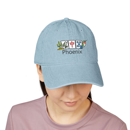 Mah Jongg Phoenix Embroidered  Jean Hat - For MahJong Players