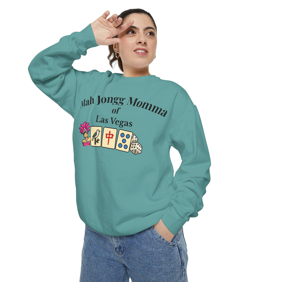 Mah Jongg Momma of Las Vegas Crewneck Sweatshirt - Mahjong Tournament Sweatshirt