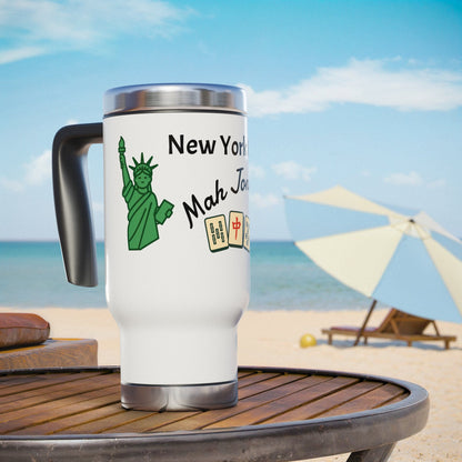 New York City Mah Jongg travel mug | 14oz stainless steel travel mug with handle