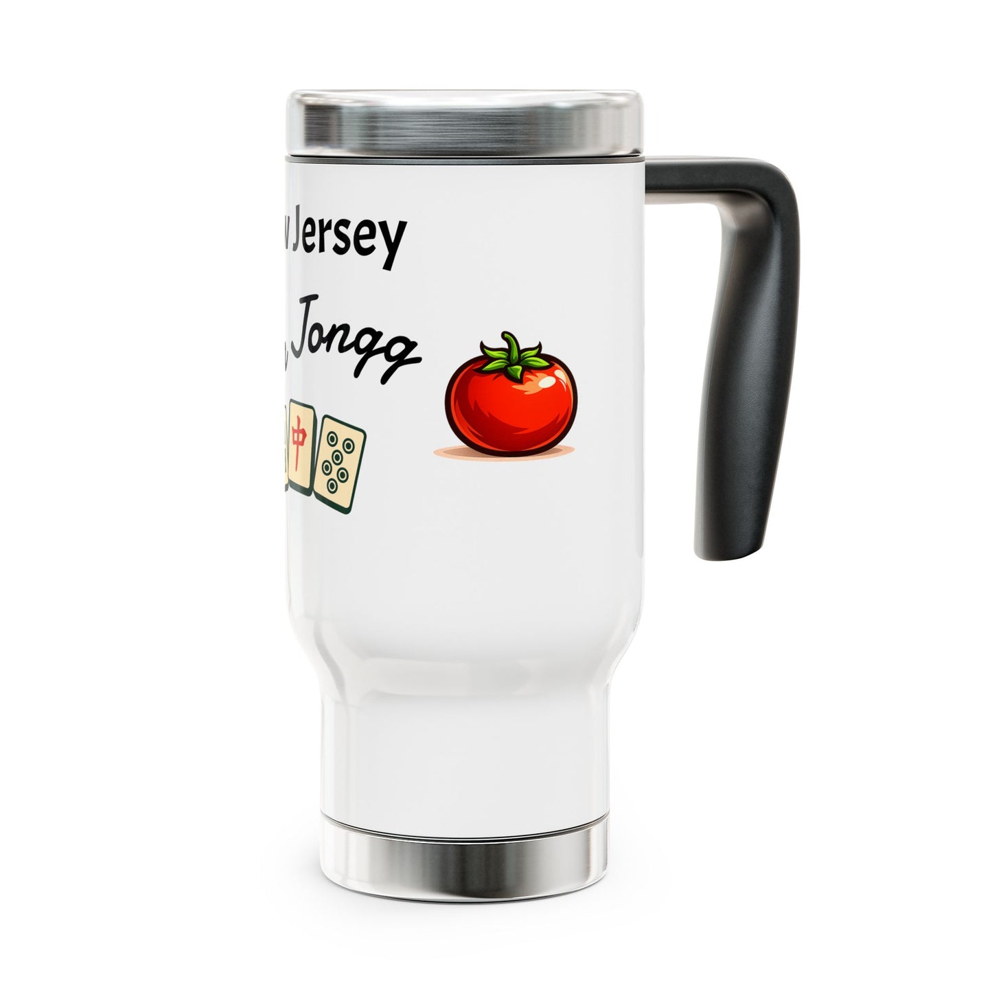 New Jersey Mah Jongg travel mug | 14oz stainless steel travel mug with handle
