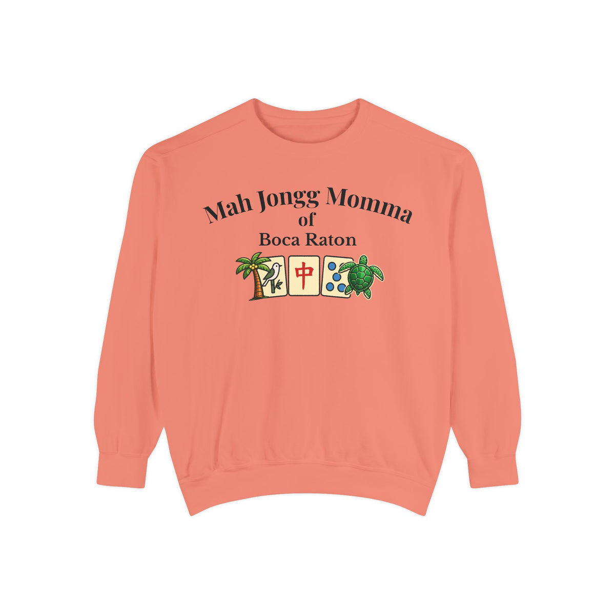 Mah Jongg Momma of Boca Raton Crewneck Sweatshirt - Mahjong Tournament Sweatshirt