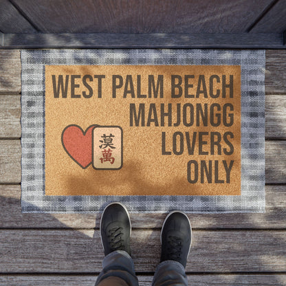 West Palm Beach Mahjongg Lovers Only Doormat | Customized City, State or Hometown Option - Perfect for Mah Jongg Game Night
