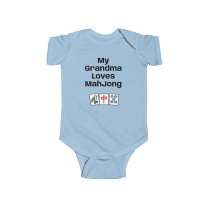 Mah Jongg - My Grandma Loves Mahjong Infant Bodysuit | Mah jong Tiles Baby Onesie