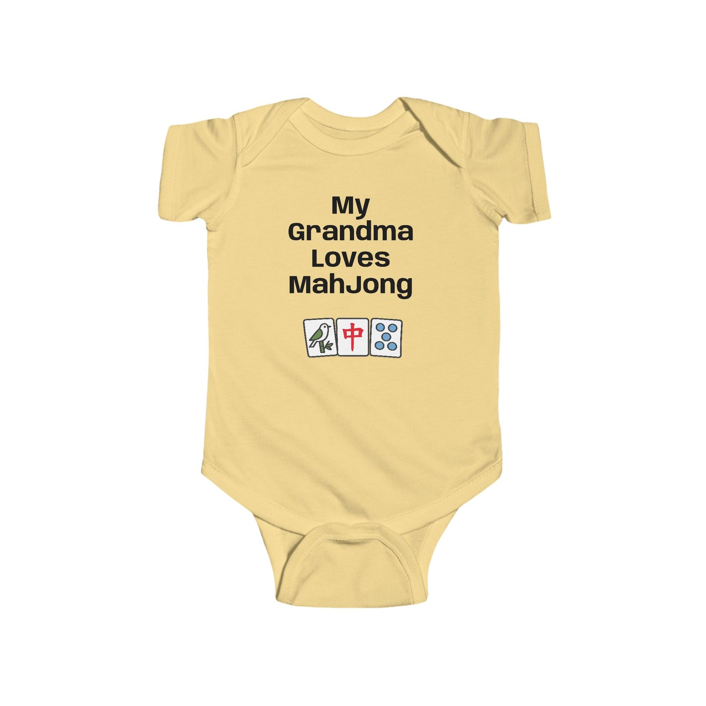 Mah Jongg - My Grandma Plays Mahjong Infant Bodysuit | Mah jong Tiles Baby Onesie