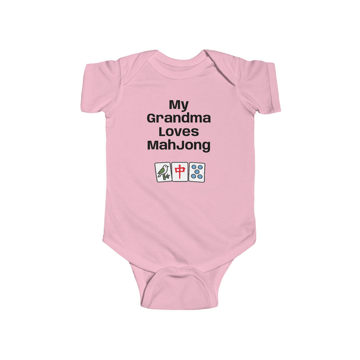 Mah Jongg - My Grandma Loves Mahjong Infant Bodysuit | Mah jong Tiles Baby Onesie