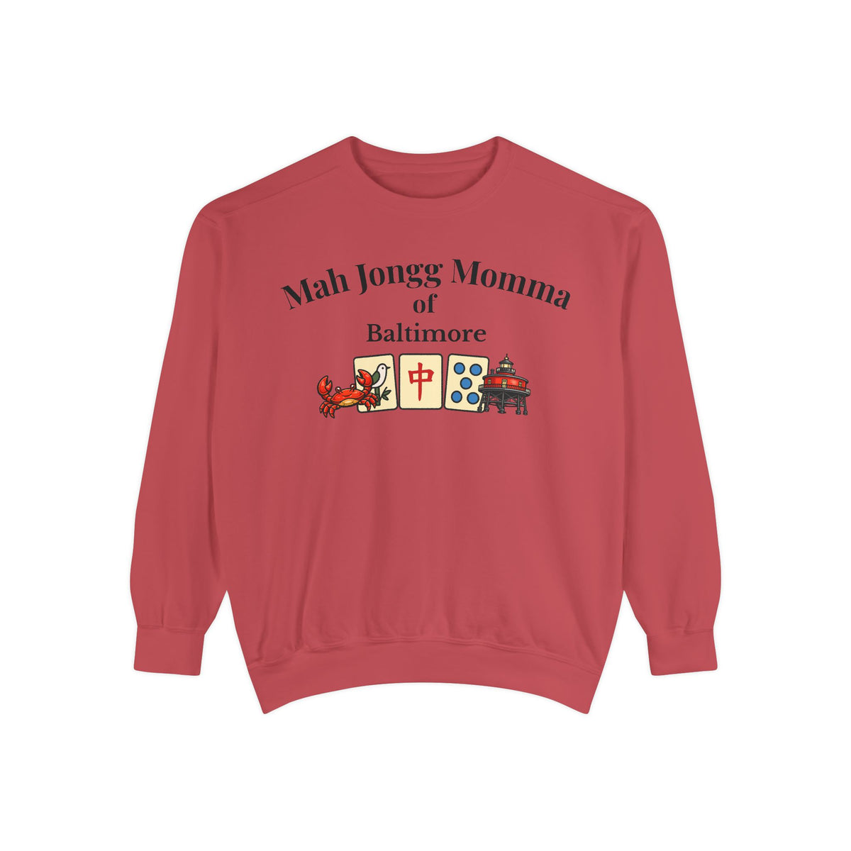 Mah Jongg Momma of Baltimore Crewneck Sweatshirt - Mahjong Tournament Sweatshirt