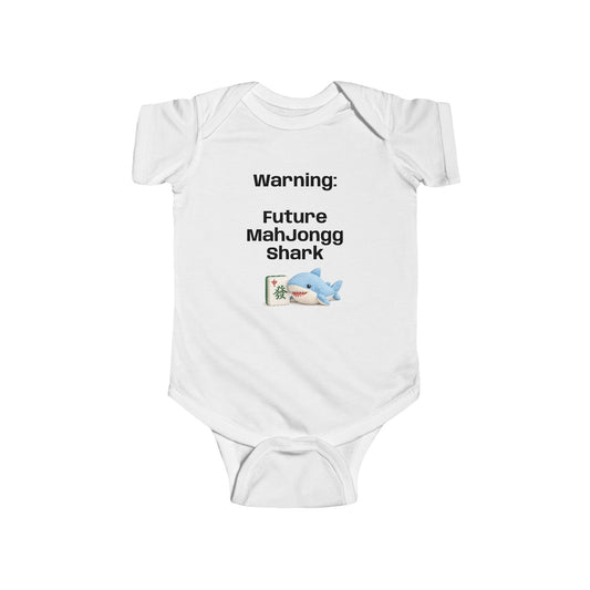 Future Mah Jongg Shark Bodysuit, Baby Onesie with Mahjong Tile Graphic, For Game Day or Family Outings