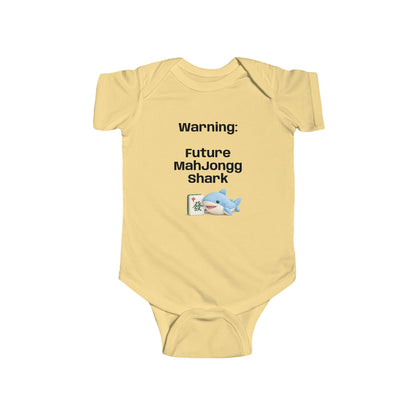 Future Mah Jongg Shark Bodysuit, Baby Onesie with Mahjong Tile Graphic, For Game Day or Family Outings