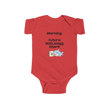 Future Mah Jongg Shark Bodysuit, Baby Onesie with Mahjong Tile Graphic, For Game Day or Family Outings