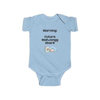 Future Mah Jongg Shark Bodysuit, Baby Onesie with Mahjong Tile Graphic, For Game Day or Family Outings