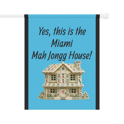 Mah Jongg :"Yes, This Is the Miami Mah Jongg House!" Blue Mah Jongg Flag