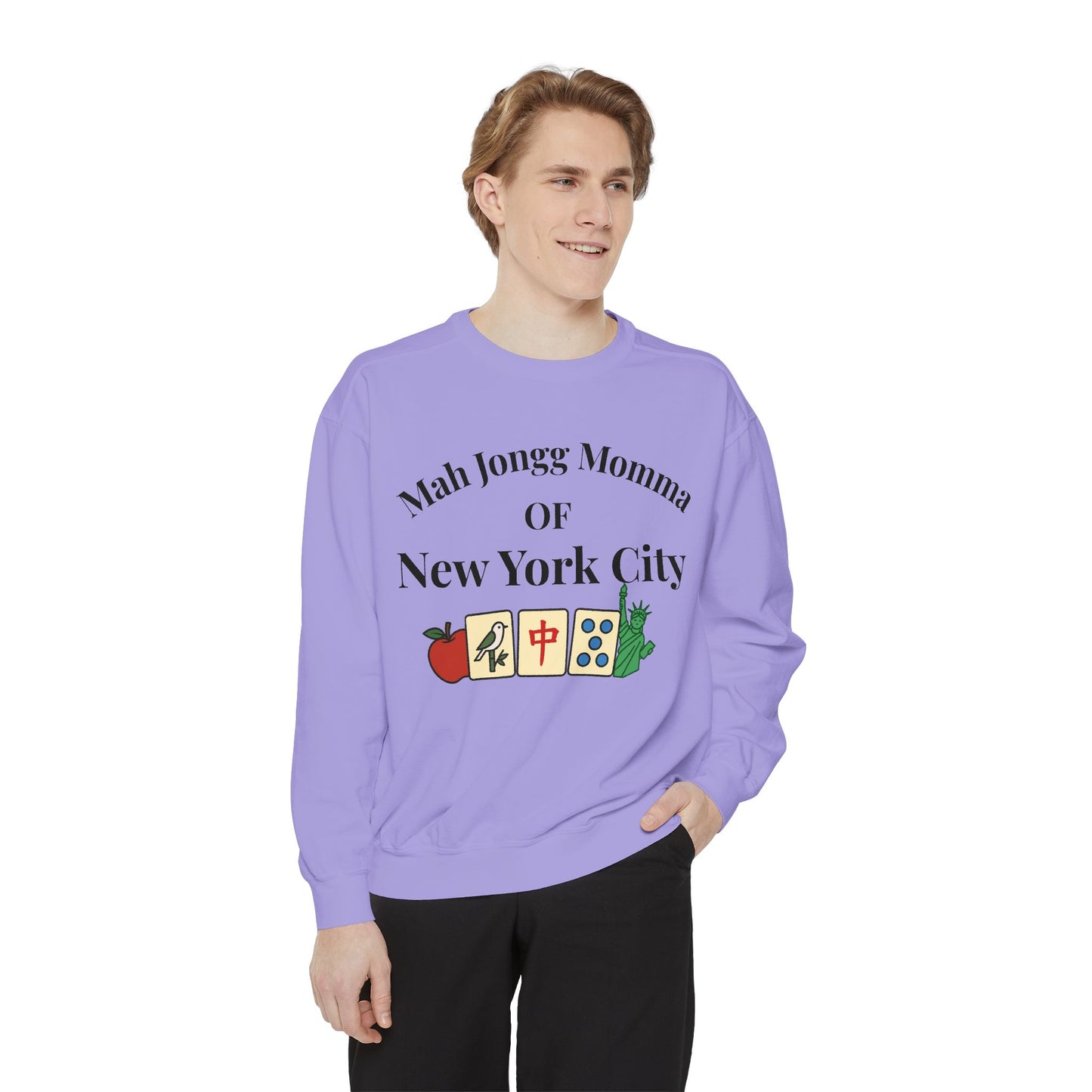 Mah Jongg Momma of New York City Sweatshirt - Comfort Colors Crewneck - Mahjong Player Gift - Tournament Sweatshirt - Mahjong Club Apparel