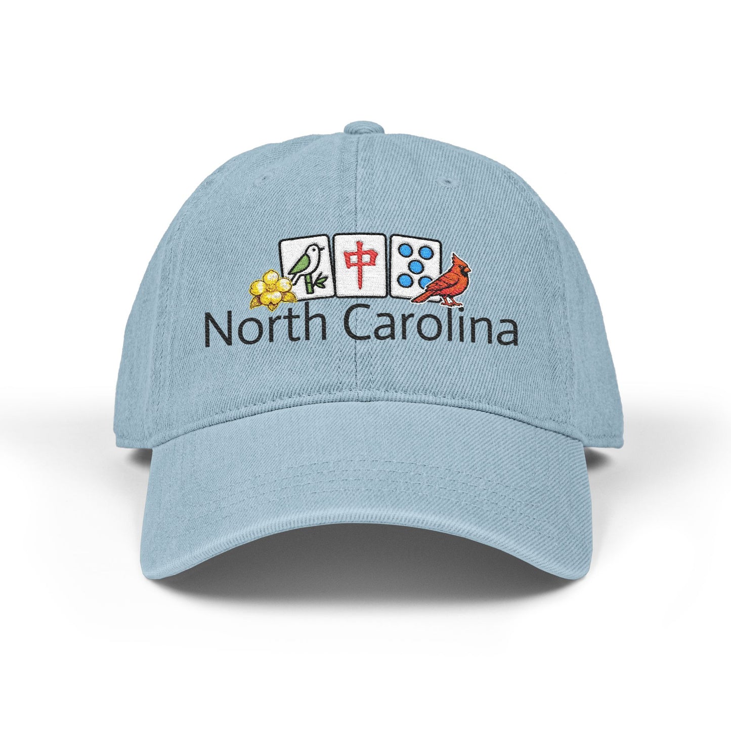 Mah Jongg North Carolina Embroidered  Jean Hat - For MahJong Players