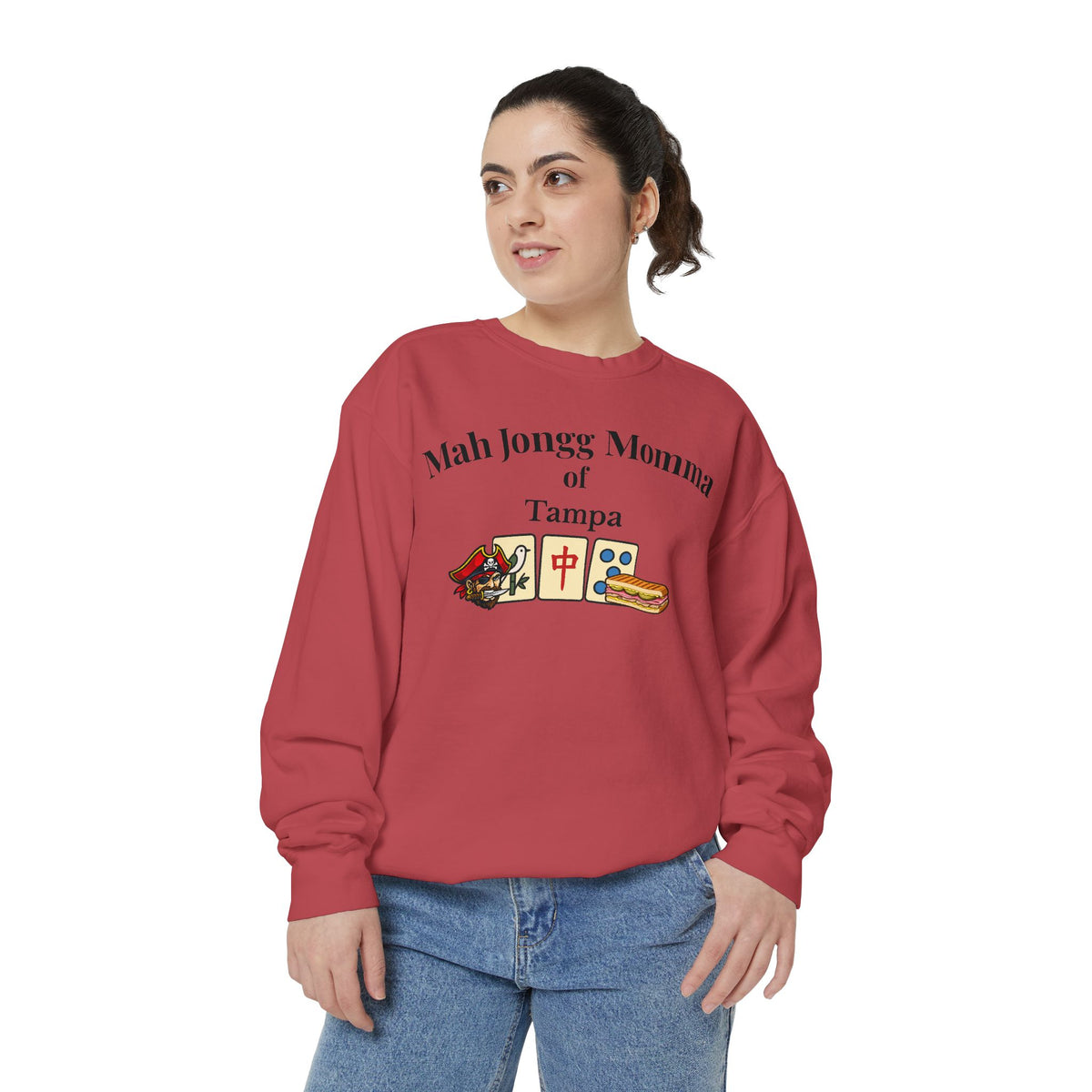 Mah Jongg Momma of Tampa Crewneck Sweatshirt - Mahjong Tournament Sweatshirt