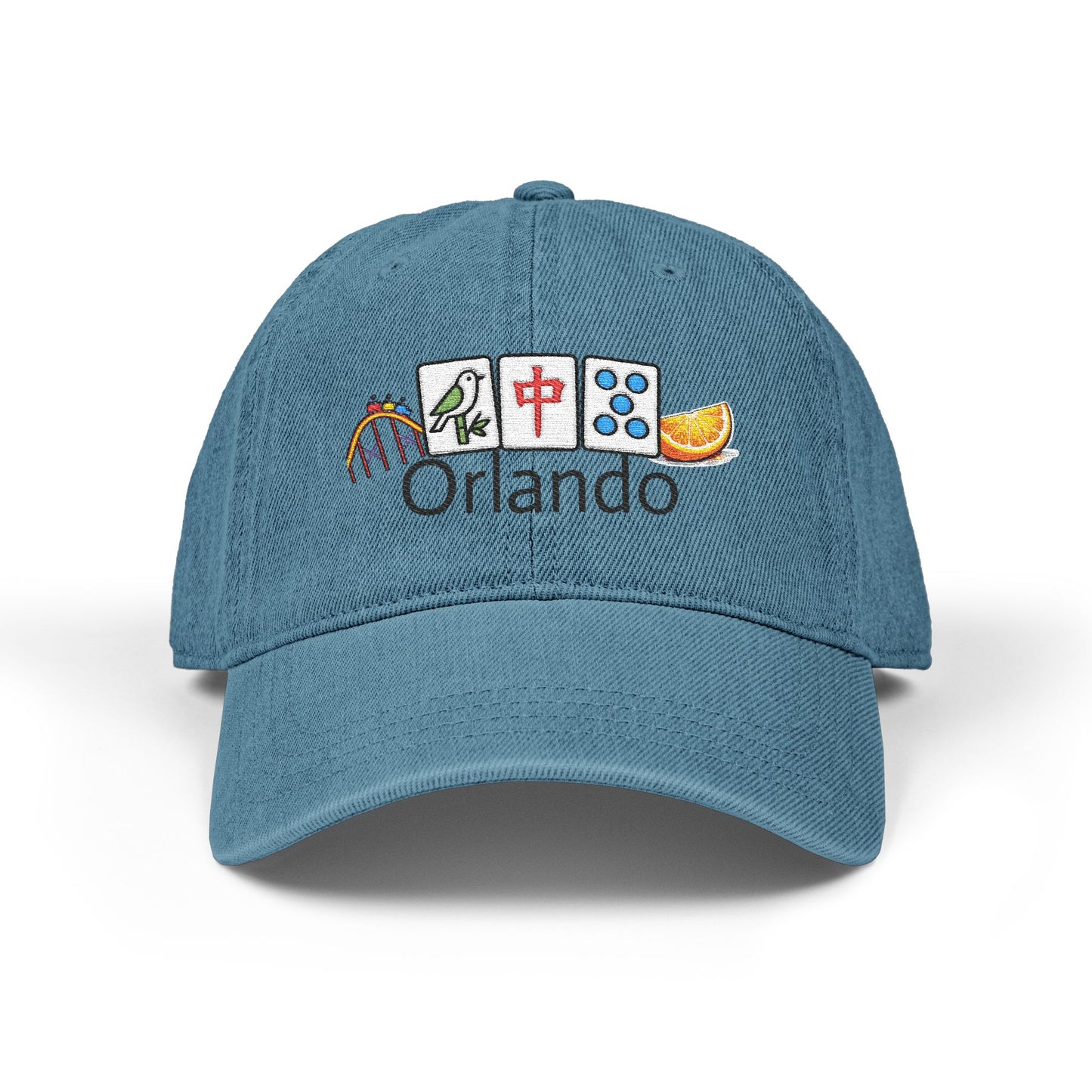 Mah Jongg Orlando Embroidered  Jean Hat - For MahJong Players