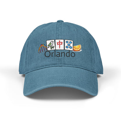 Mah Jongg Orlando Embroidered  Jean Hat - For MahJong Players