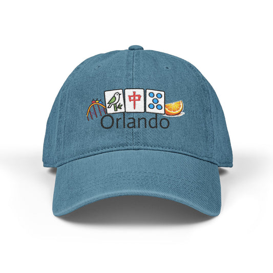 Mah Jongg Orlando Embroidered  Jean Hat - For MahJong Players