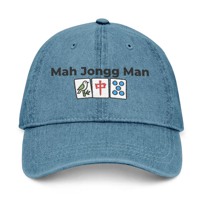 Mah Jongg Man - Mah Jongg Embroidered  Jean Hat - For MahJong Players