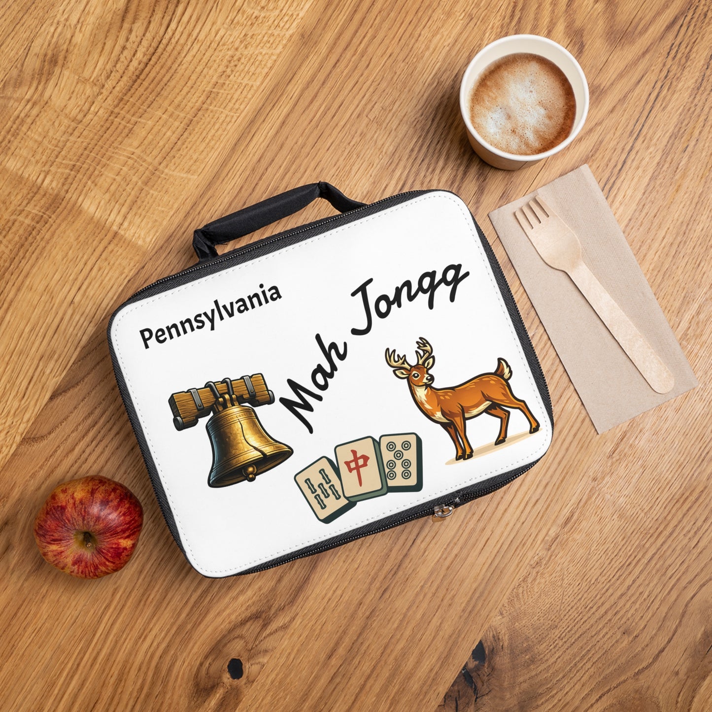 Pennsylvania Mah Jongg Insulated Lunch Bag | Mah Jongg Game Day Lunch